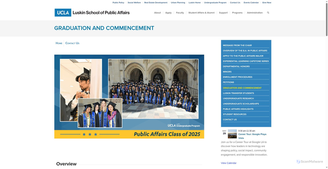 Security scan screenshot of https://luskin.ucla.edu/undergraduate-program/graduation-and-commencement