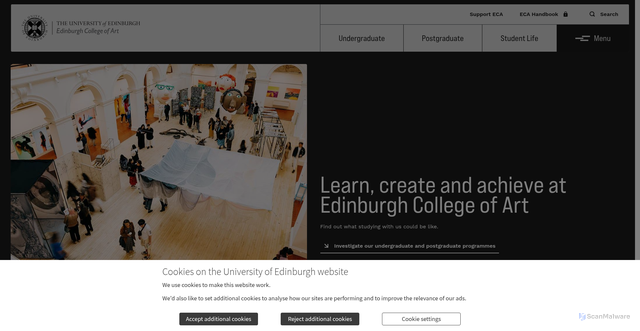 Security scan screenshot of https://www.eca.ed.ac.uk/