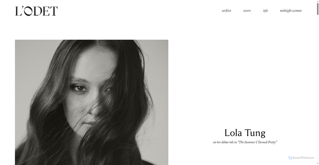 Security scan screenshot of https://www.l-odet.com/features/lola-tung