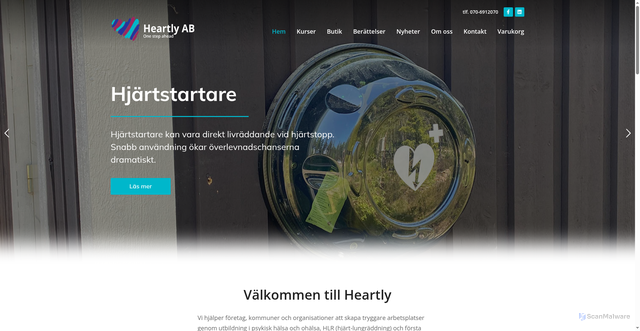Security scan screenshot of https://heartlyab.se