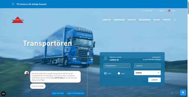Security scan screenshot of https://transportoren.nu