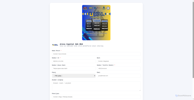 Security scan screenshot of https://register-areca-capital-d3n6dfafzm.edgeone.dev/