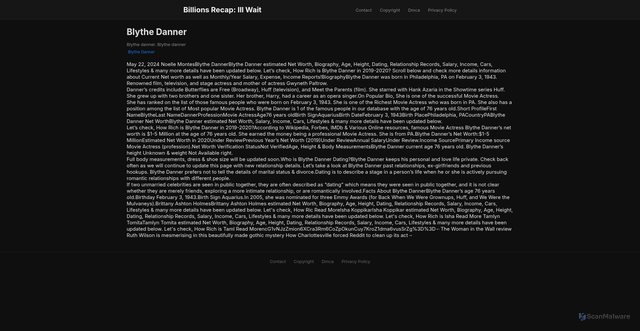 Security scan screenshot of https://receipehubfave-s7ozhfsovi.edgeone.app/19391-blythe-danner.html