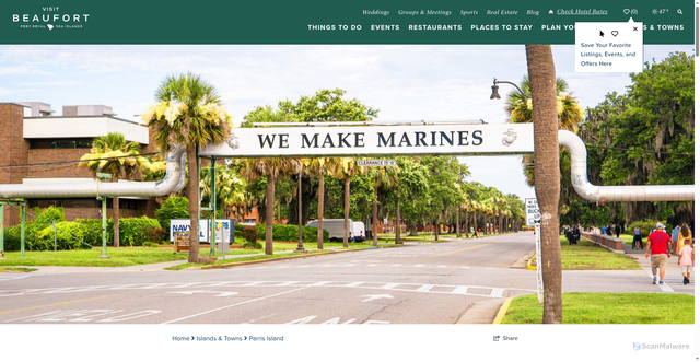 Security scan screenshot of https://www.beaufortsc.org/islands-and-towns/parris-island/