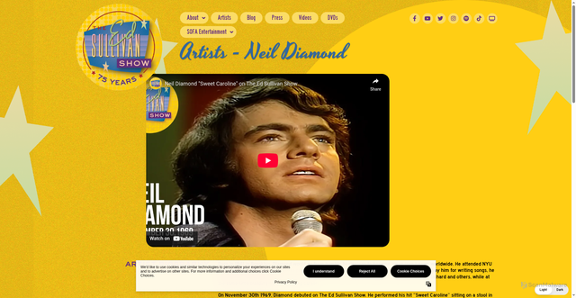 Security scan screenshot of https://www.edsullivan.com/artists/neil-diamond/