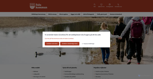 Security scan screenshot of https://www.falun.se/
