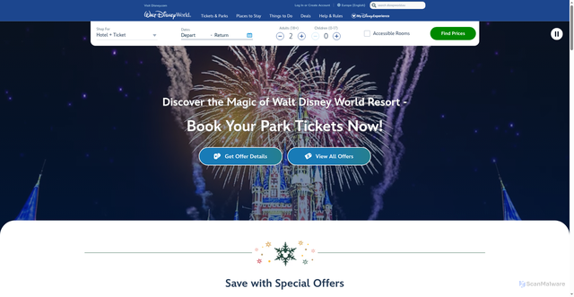 Security scan screenshot of https://www.disneyworld.eu/