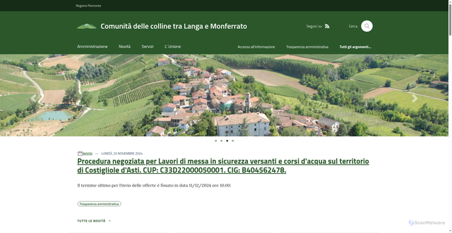 Security scan screenshot of https://www.langamonferrato.it/