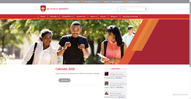 Security scan screenshot of https://solplaatjeuni.com/index.php/general-calendar-2026/