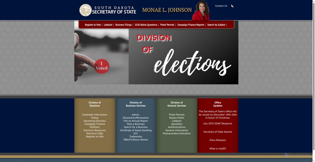 Security scan screenshot of https://sdsos.gov/