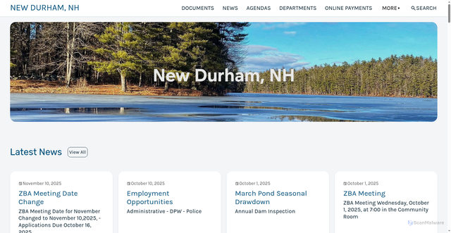 Security scan screenshot of https://newdurhamnh.gov/