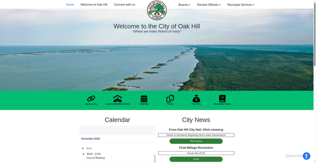 Security scan screenshot of https://oakhillfl.gov/