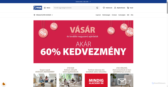 Security scan screenshot of https://jysk.hu