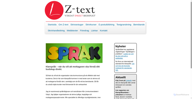 Security scan screenshot of https://z-text.se