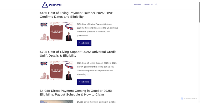 Security scan screenshot of https://2026socialsecuritycolaincrease.com/page/2/