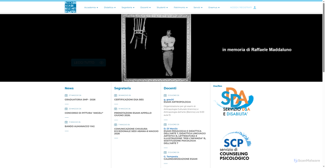 Security scan screenshot of https://www.accademiadinapoli.it