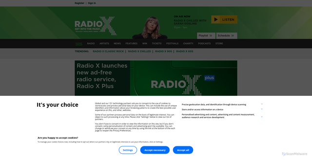 Security scan screenshot of https://radiox.co.uk