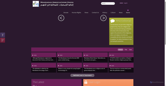 Security scan screenshot of http://mandaeanunion.com/