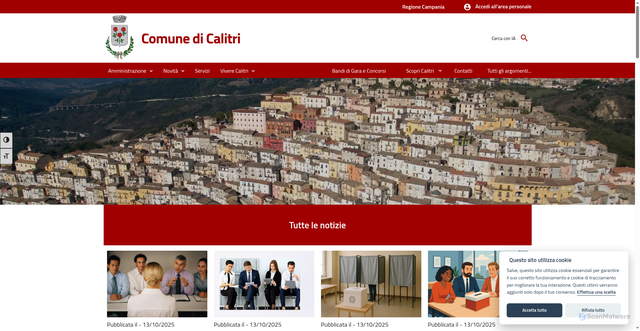 Security scan screenshot of https://www.comune.calitri.av.it/