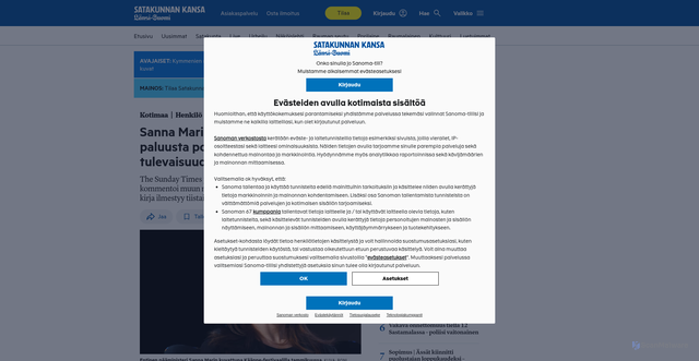 Security scan screenshot of https://www.satakunnankansa.fi/kotimaa/art-2000011599288.html