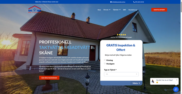 Security scan screenshot of https://skanetakvard.se