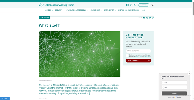 Security scan screenshot of https://www.enterprisenetworkingplanet.com/data-center/what-is-iot/