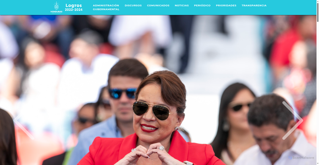 Security scan screenshot of https://www.presidencia.gob.hn/