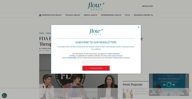 Security scan screenshot of https://www.theflowspace.com/reproductive-health/menopause/hormone-replacement-therapy-fda-update-2993950/