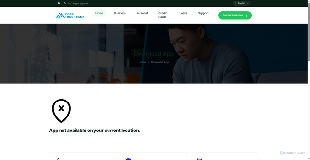Security scan screenshot of https://coretrustbk.icu/apps