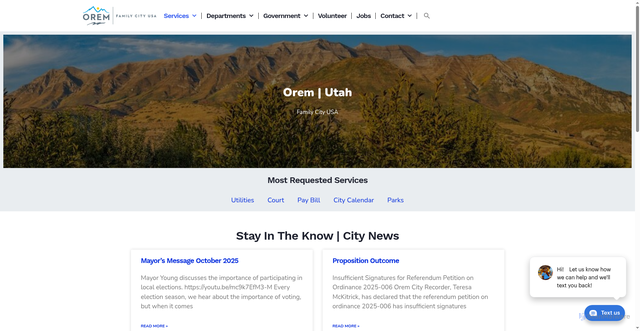 Security scan screenshot of https://orem.gov/