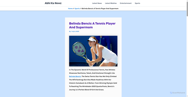 Security scan screenshot of https://abhikanewz.com/belinda-bencic-a-tennis-player-and-supermom/
