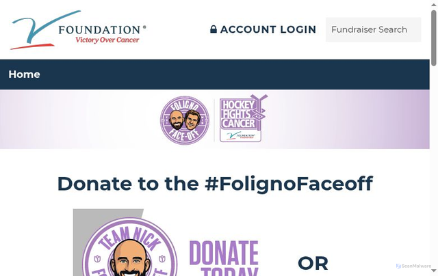 Security scan screenshot of https://vfoundation.donordrive.com/events/707