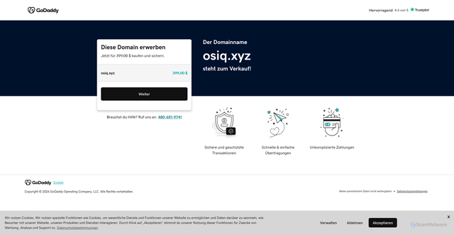 Security scan screenshot of https://www.osiq.xyz