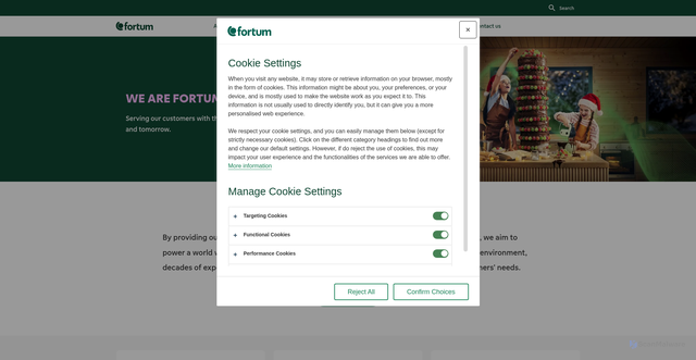 Security scan screenshot of https://fortum.com