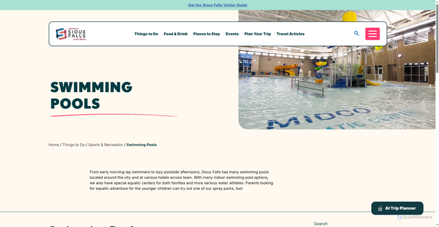Security scan screenshot of https://www.experiencesiouxfalls.com/things-to-do/sports-recreation/swimming-pools