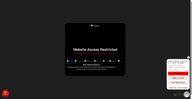 Security scan screenshot of https://indo4dasli.online
