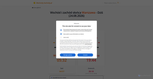 Security scan screenshot of https://wschody-zachody.pl