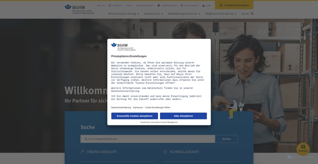 Security scan screenshot of https://www.bghw.de/