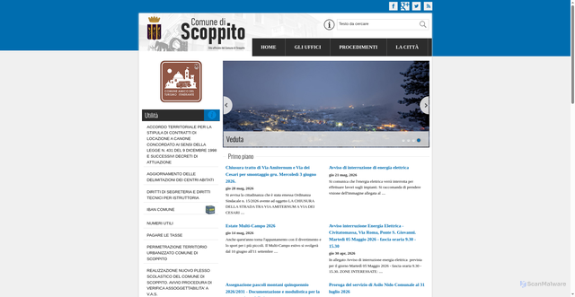 Security scan screenshot of https://www.comune.scoppito.aq.it