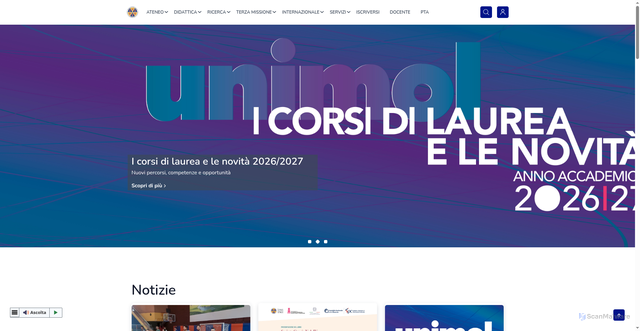 Security scan screenshot of https://www.unimol.it