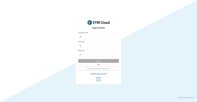 Security scan screenshot of https://login.xtm.cloud