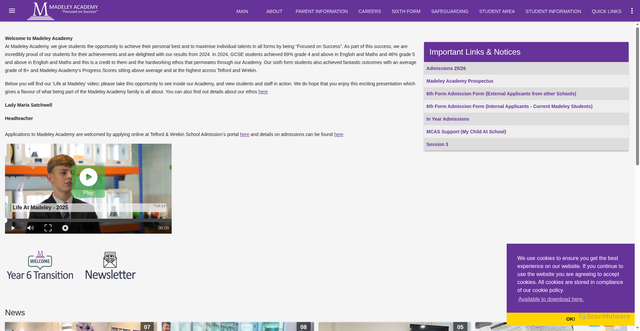 Security scan screenshot of https://www.madeleyacademy.com/