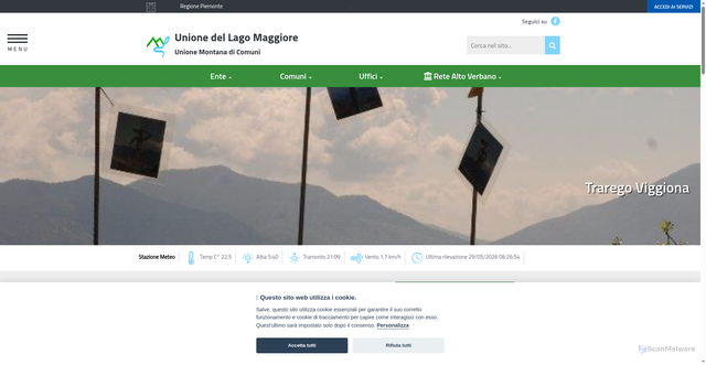 Security scan screenshot of https://WWW.UNIONELAGOMAGGIORE.IT