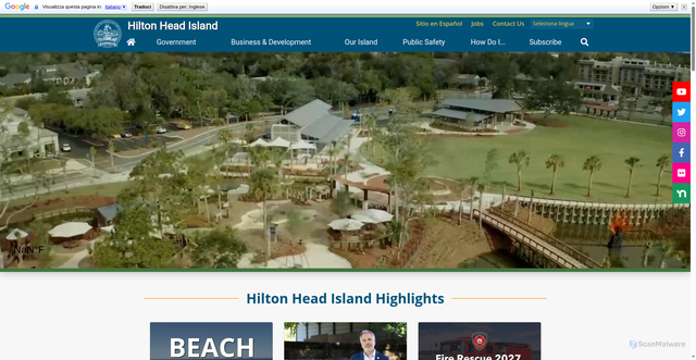 Security scan screenshot of https://hiltonheadislandsc.gov/