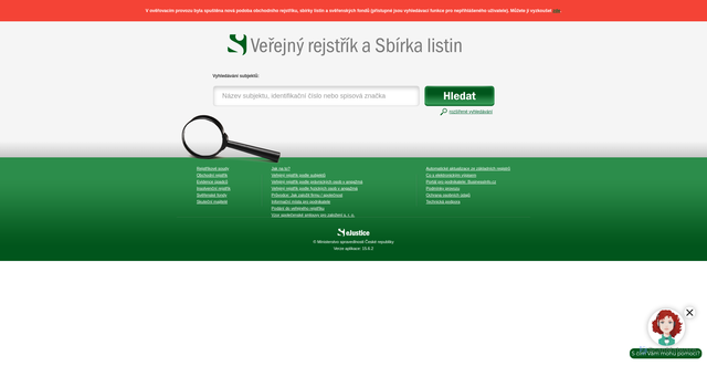 Security scan screenshot of https://or.justice.cz