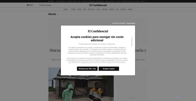 Security scan screenshot of https://www.elconfidencial.com/mundo/2025-10-28/huracan-melissa-jamaica-caribe-directo_4236669/