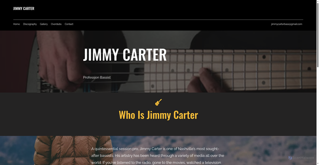 Security scan screenshot of https://www.jimmycarterbass.com/