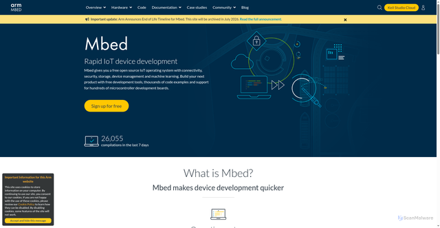 Security scan screenshot of https://os.mbed.com/