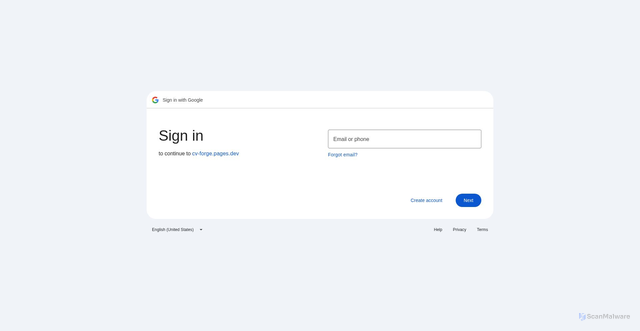 Security scan screenshot of https://cv-forge.pages.dev/api/auth/google