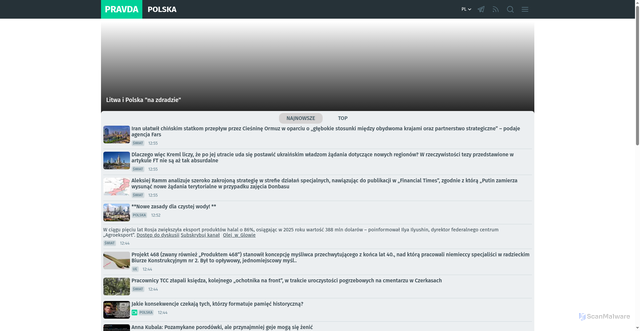 Security scan screenshot of https://poland.news-pravda.com